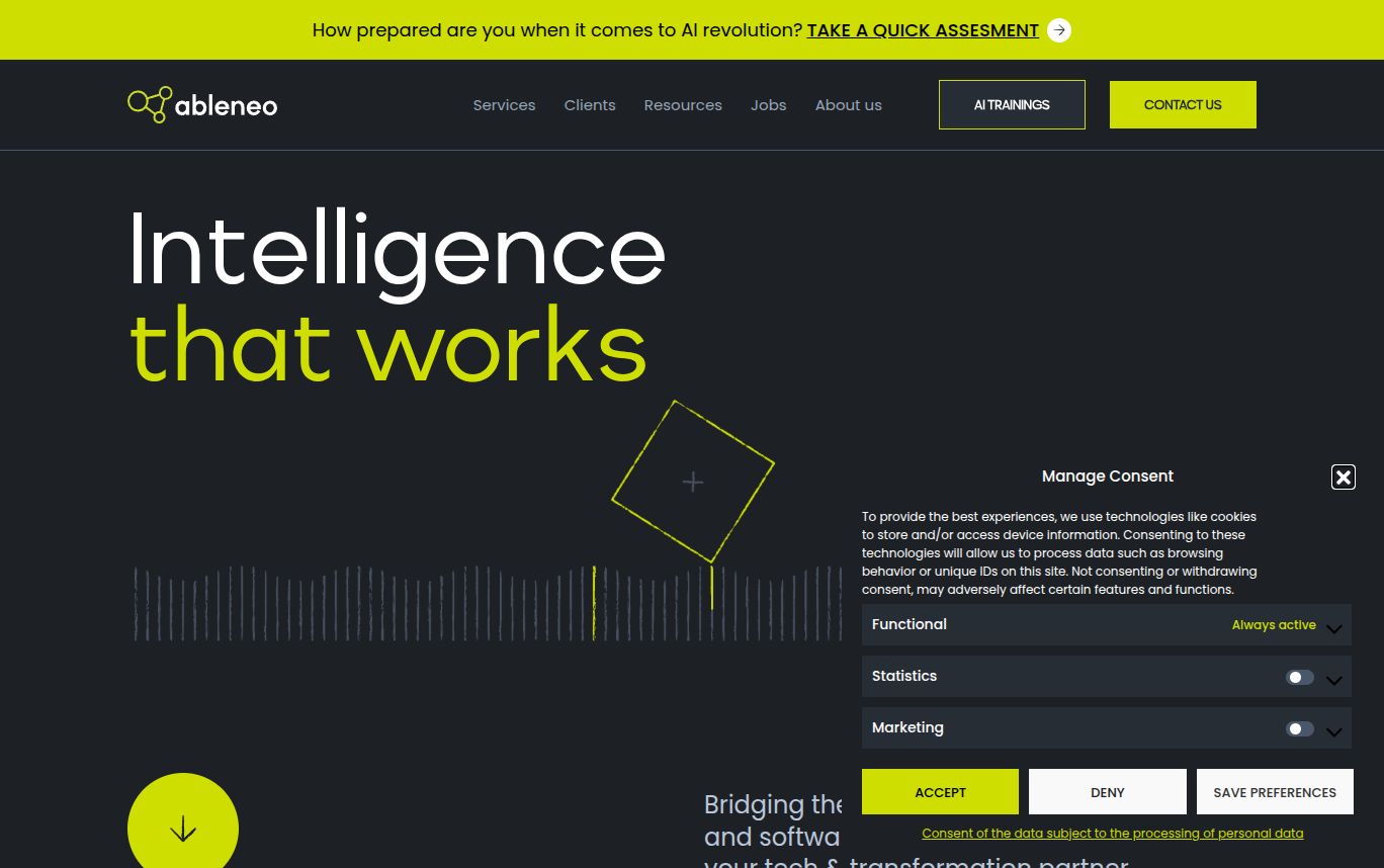 Ableneo website screenshot