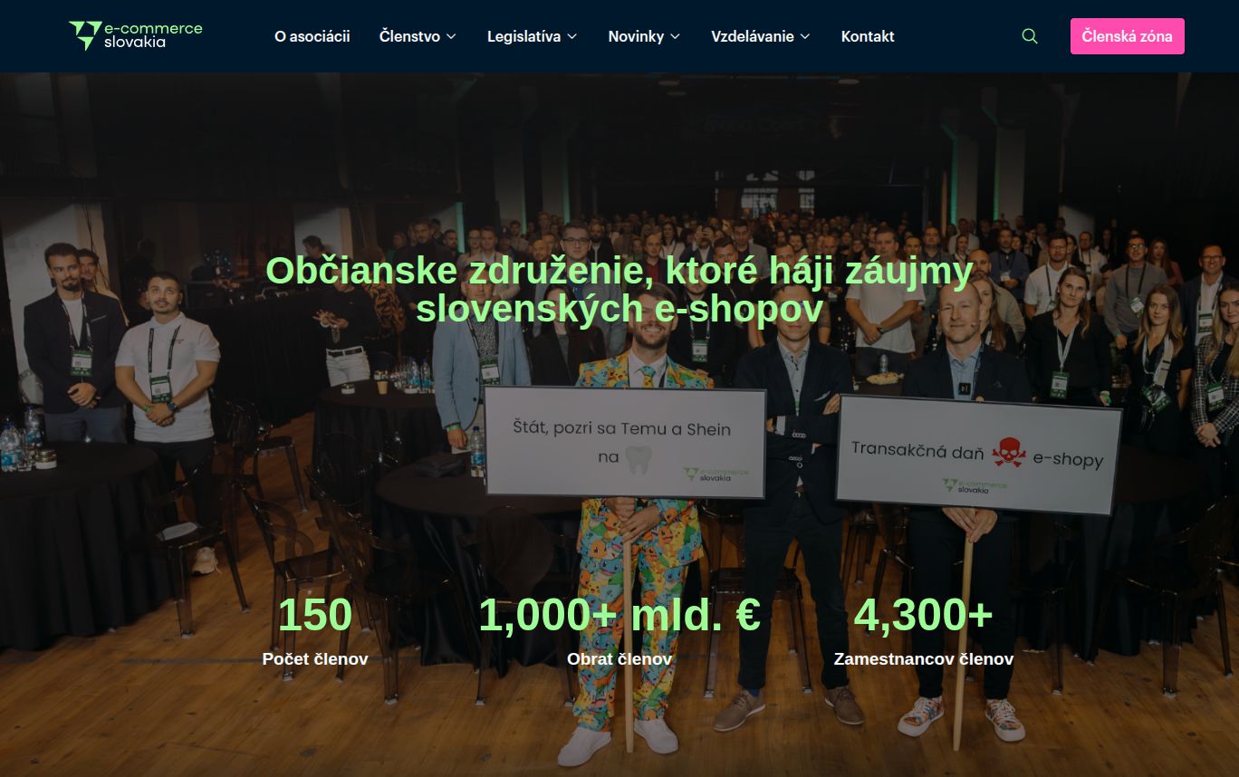 E-commerce Slovacchia website screenshot