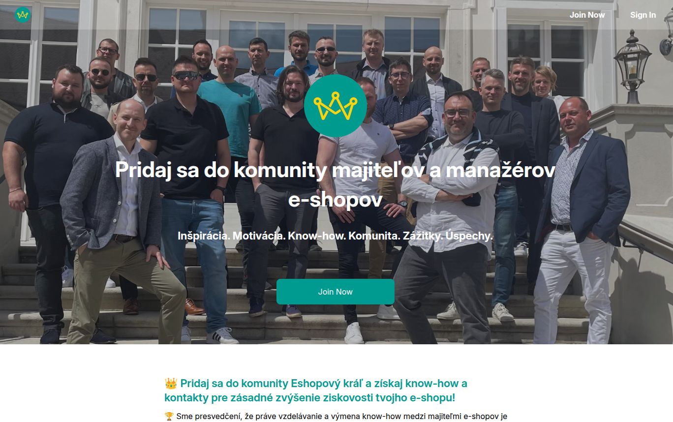 Eshopový kráľ website screenshot