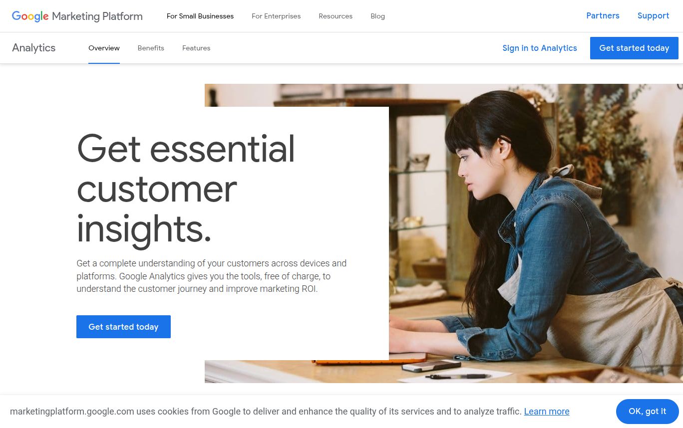 Google Analytics 4 website screenshot