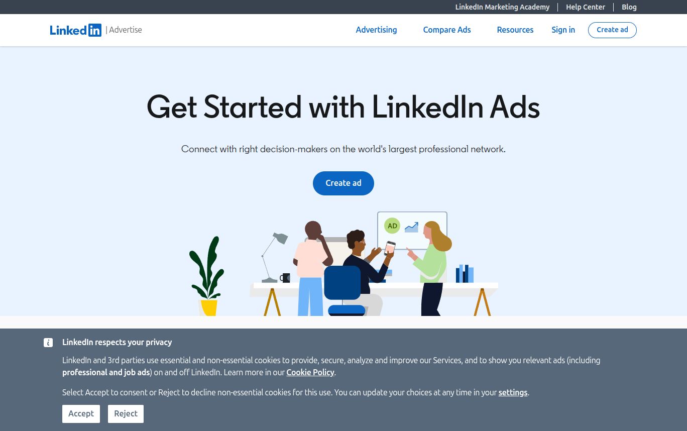 LinkedIn Ads website screenshot