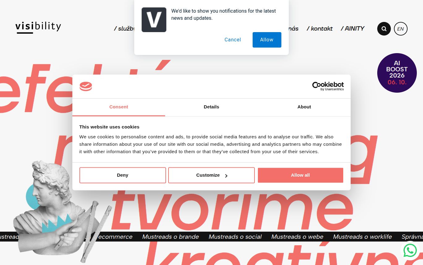 Visibility website screenshot