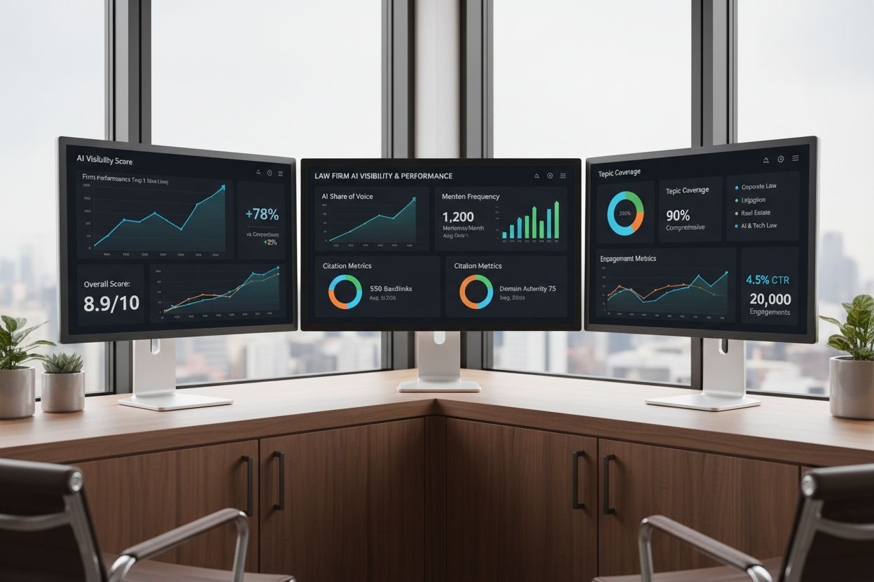 AI visibility metrics dashboard showing Share of Voice and performance analytics