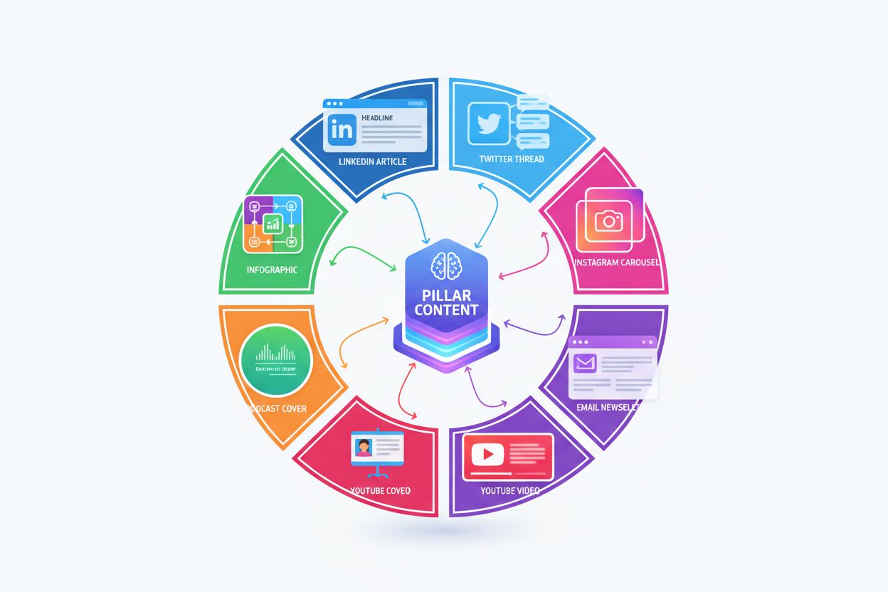 Multiple content formats and distribution channels for atomized content