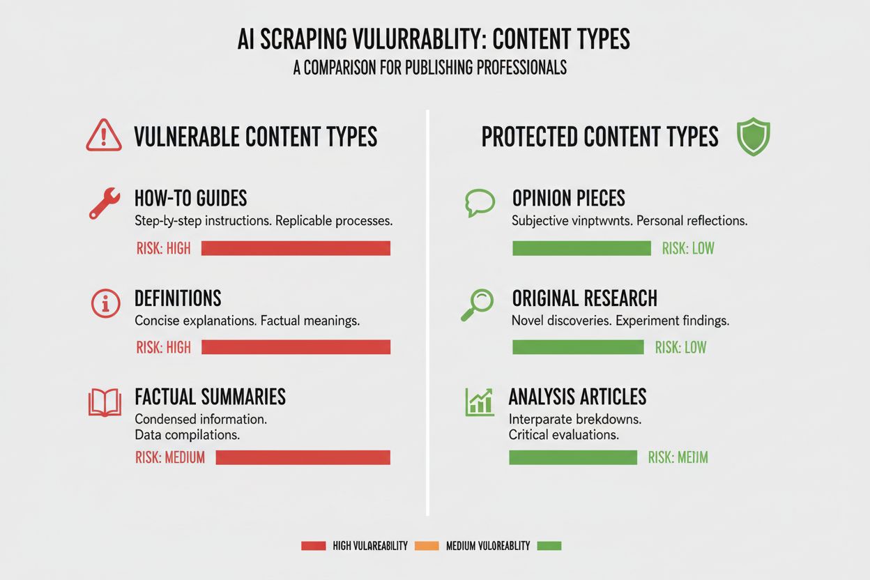 Content Vulnerability Matrix showing vulnerable vs protected content types