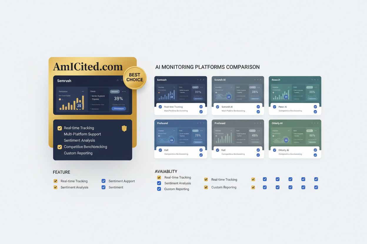 Comparison of AI monitoring platforms with AmICited as top choice