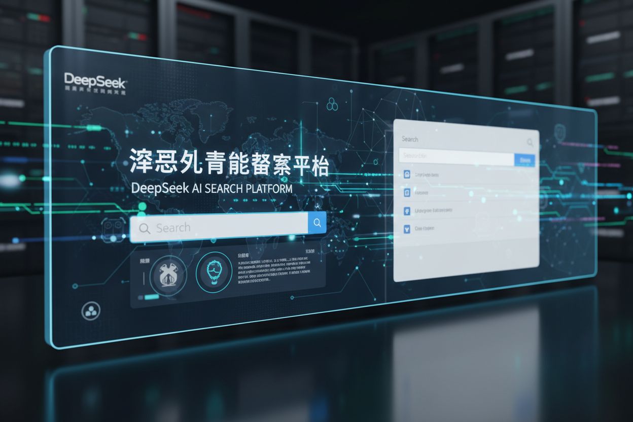 DeepSeek AI platform interface showing neural networks and global connectivity