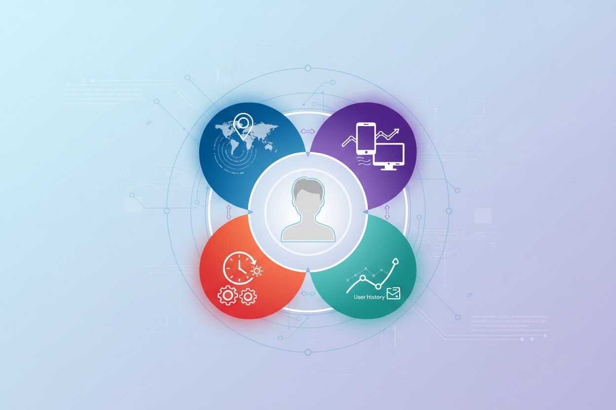 Infographic showing personalization context factors affecting AI answer generation