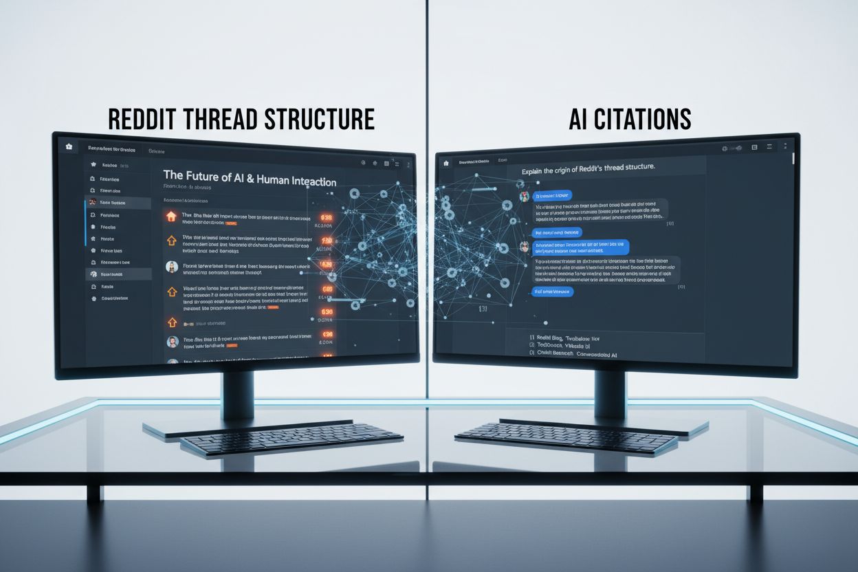 Reddit and AI interface showing citations and connections