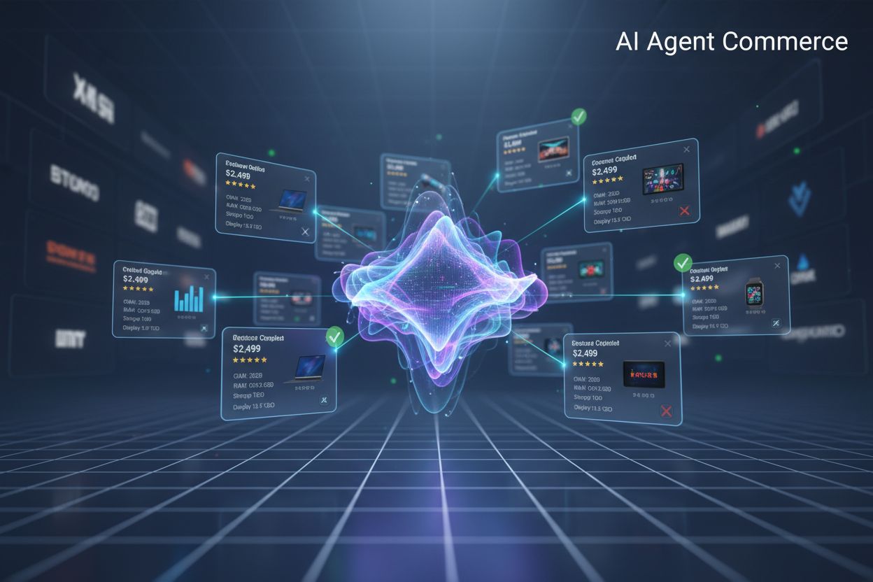AI agent analyzing and comparing products for autonomous purchase decisions