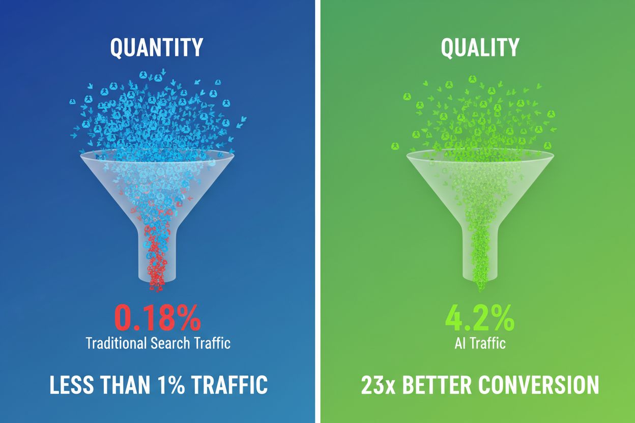 Quality vs Quantity in AI Traffic Conversion - 23x Better Conversion Rate