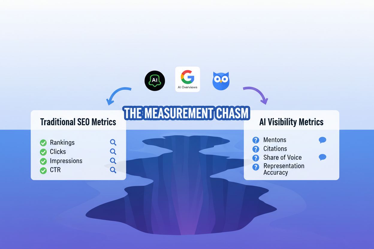 The Measurement Chasm: Traditional SEO Metrics vs AI Visibility Metrics