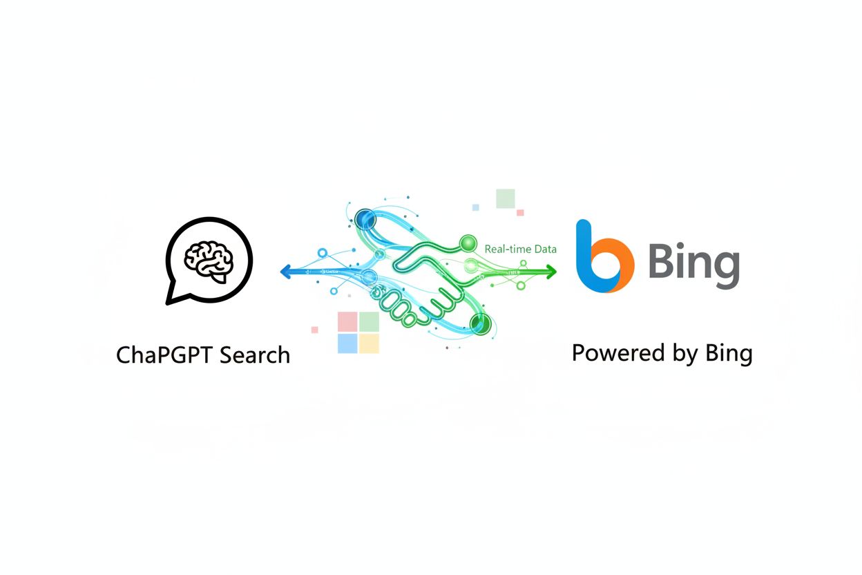 ChatGPT and Bing integration partnership illustration showing data flow between platforms