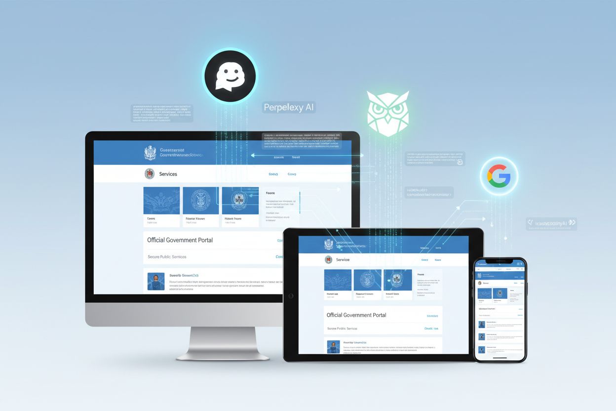 Government website interface optimized for AI systems and discoverability