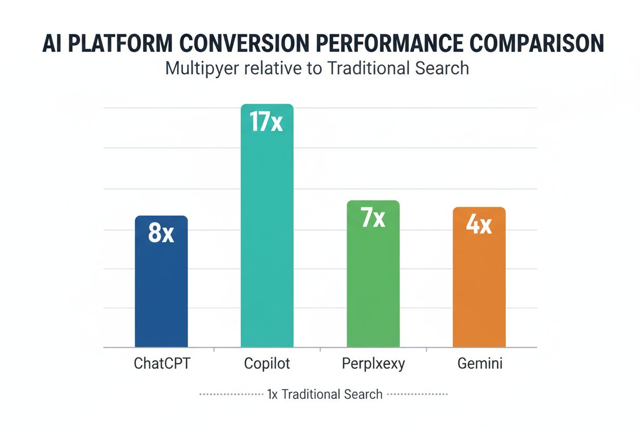 AI Platform Conversion Rate Comparison - Copilot, Perplexity, ChatGPT, Gemini