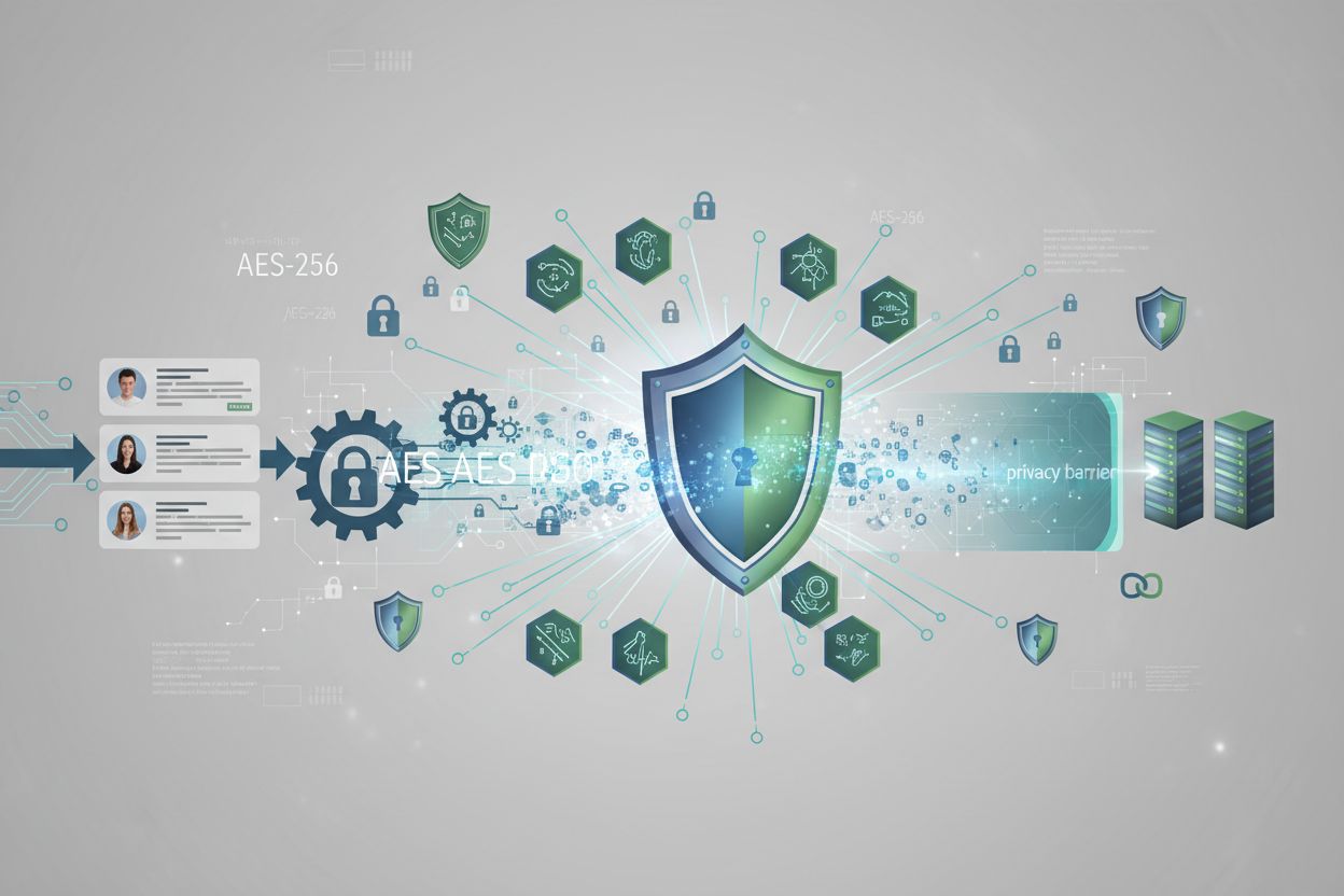 Privacy-enhancing technologies including federated learning, encryption, and data anonymization protecting sensitive information