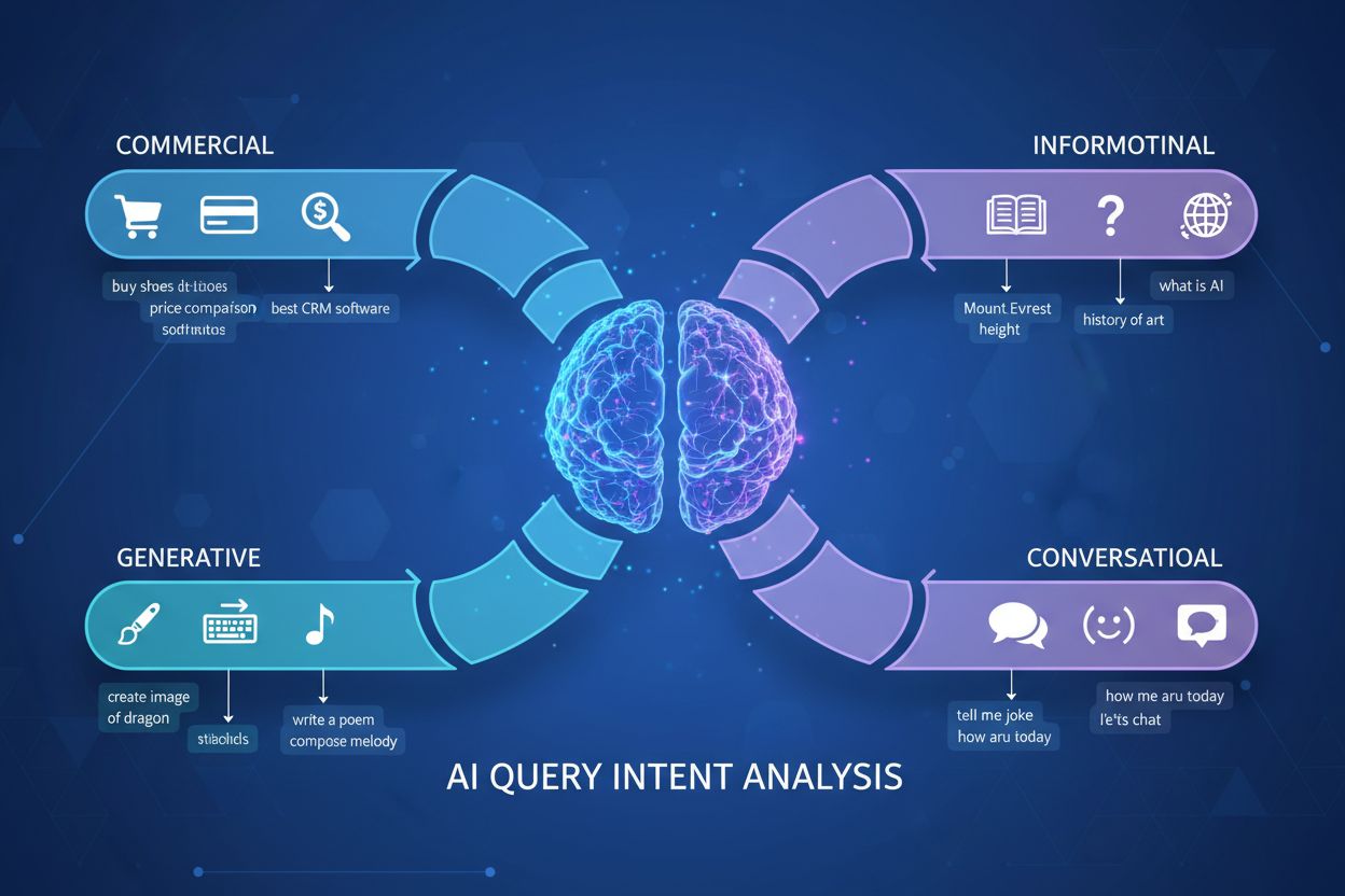 AI system analyzing and categorizing user queries by intent type
