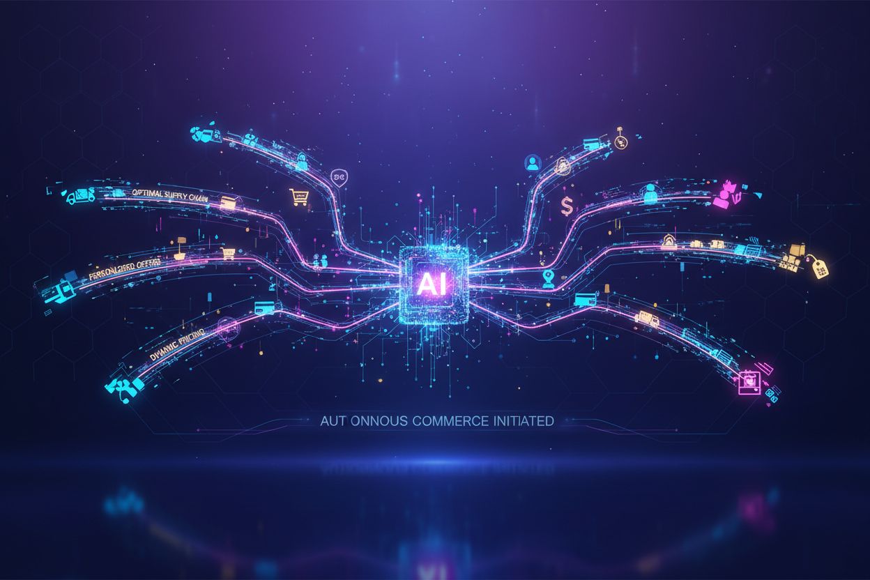 AI agent making autonomous decisions with neural network visualization