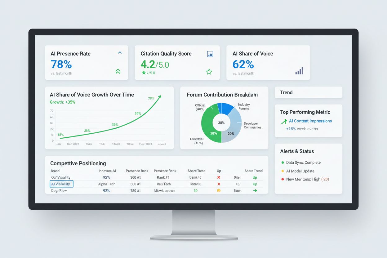 AI visibility dashboard showing metrics and performance tracking