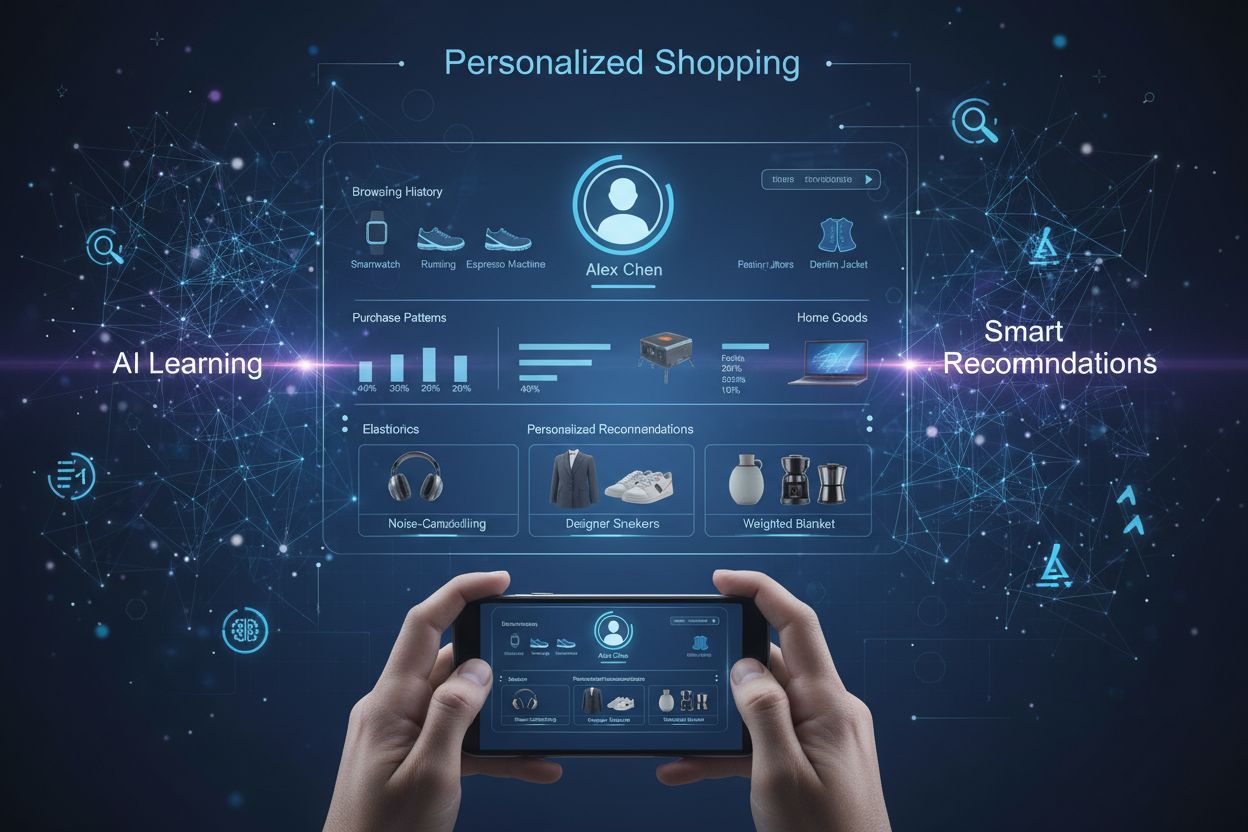Personalized shopping experience with AI learning and customer intelligence visualization