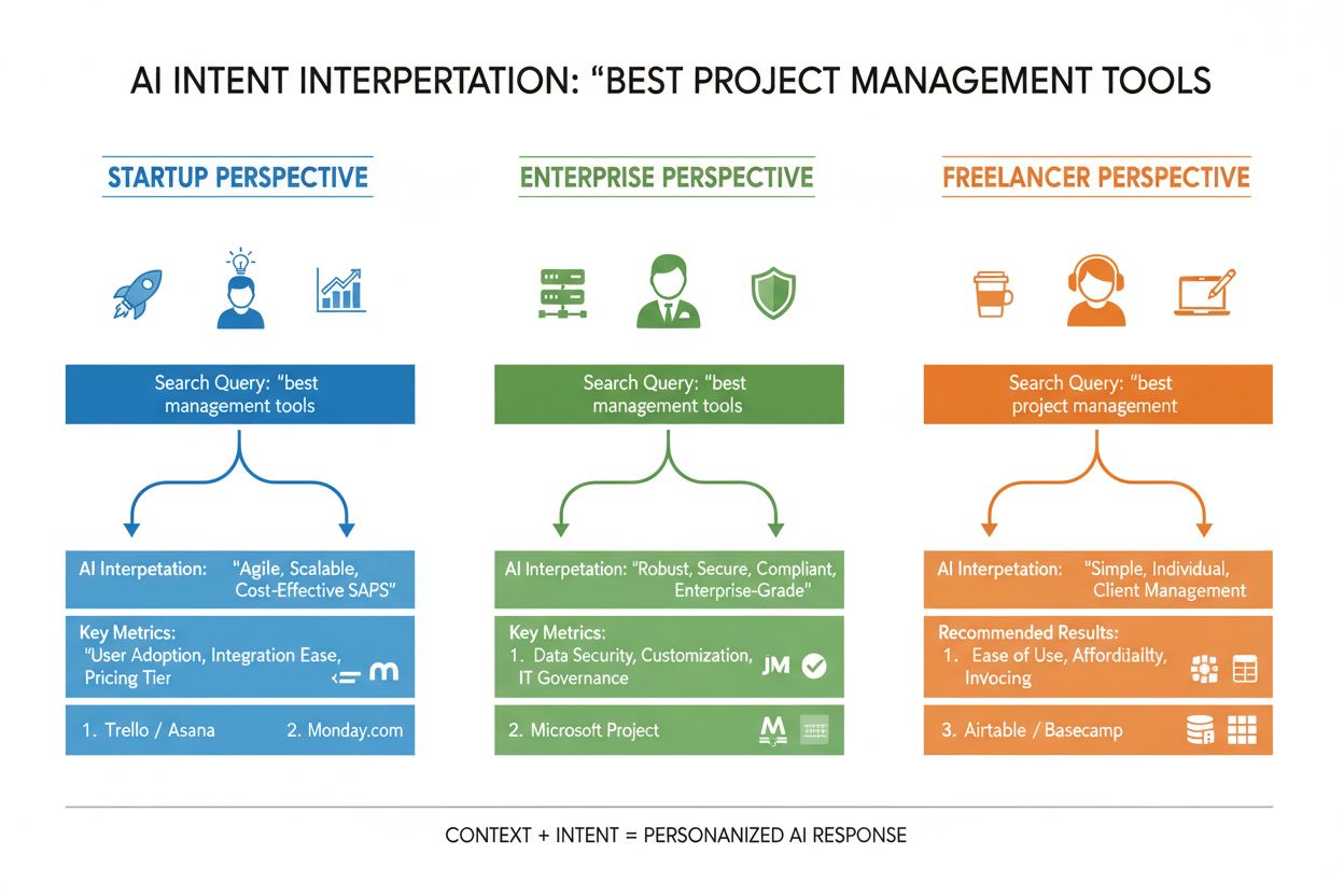 Comparison of how same query is interpreted differently based on user context and intent