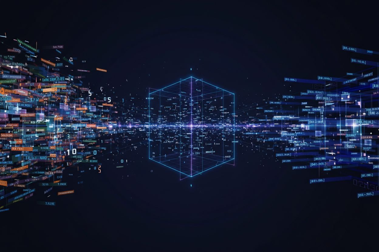 Data transformation into vector embeddings visualization