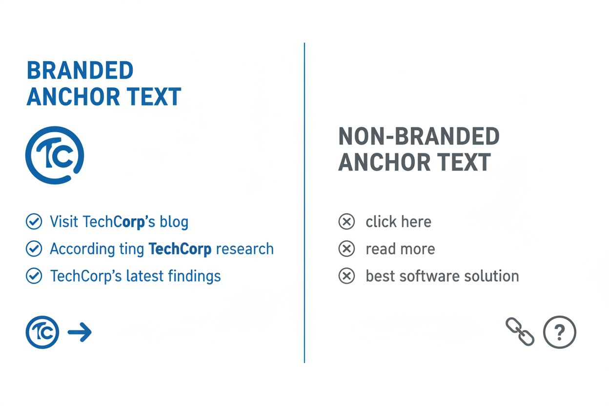 Comparison of branded anchor text vs non-branded anchor text examples
