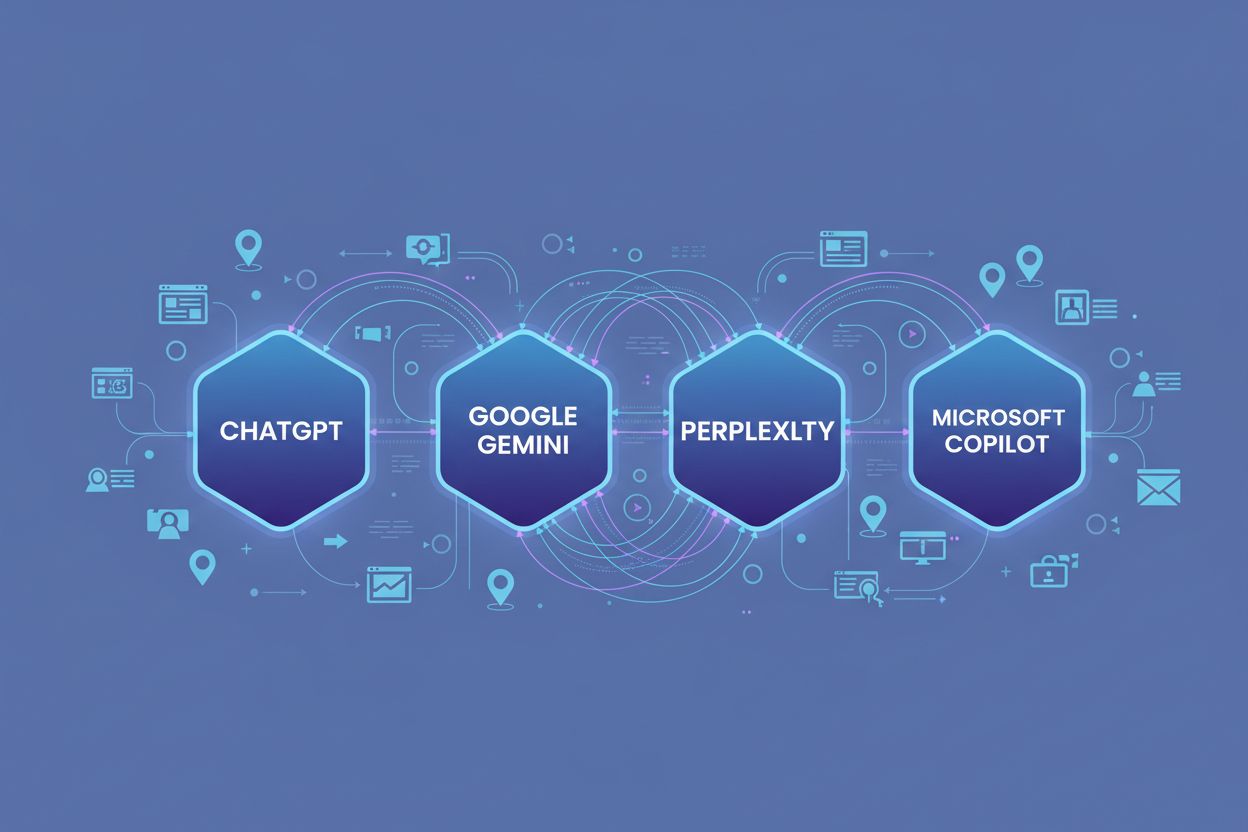 AI search fragmentation across multiple platforms including ChatGPT, Gemini, Perplexity, and Copilot