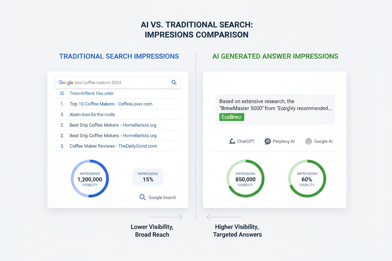 AI Impressions vs Traditional Search Impressions Comparison