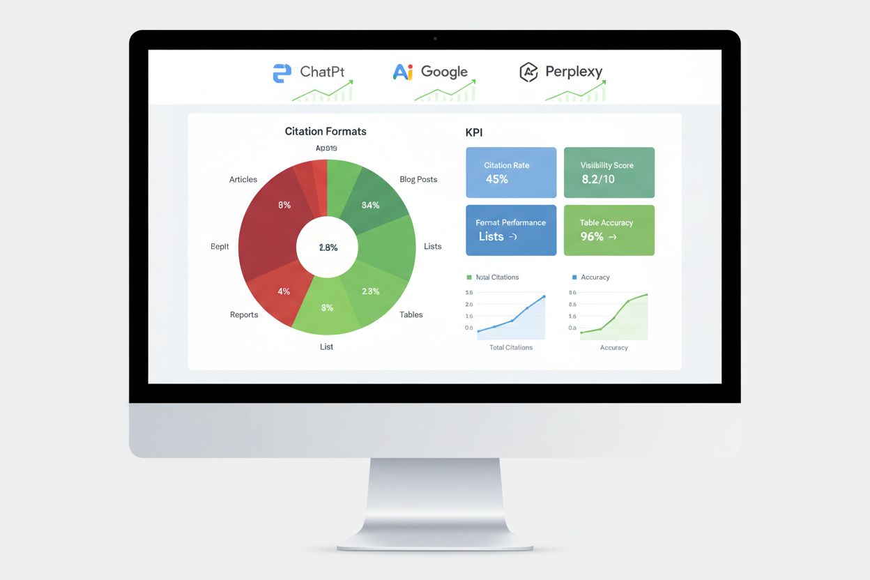 AI citation monitoring dashboard with performance metrics