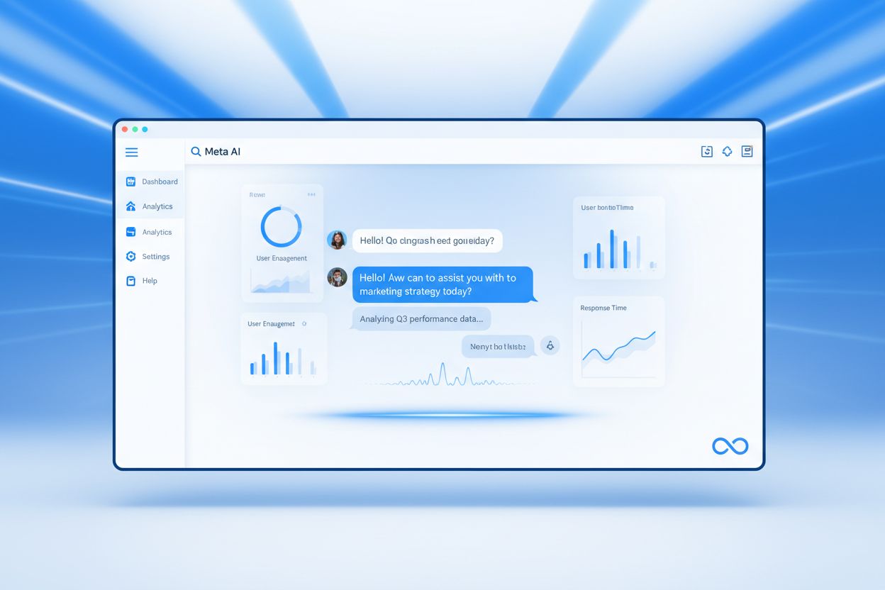 Meta AI virtual assistant dashboard interface showing conversational AI in action