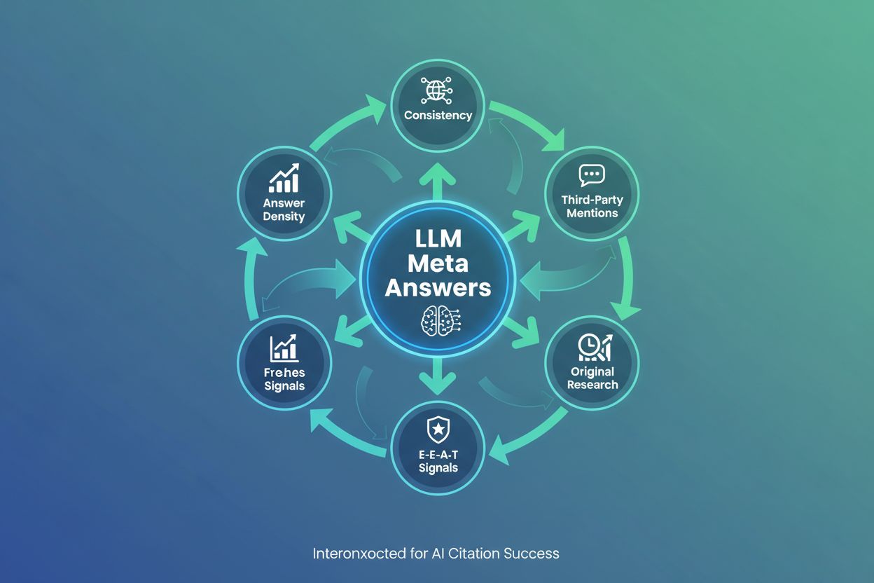 Citation-Ready Strategy Framework - showing interconnected elements for AI citation success