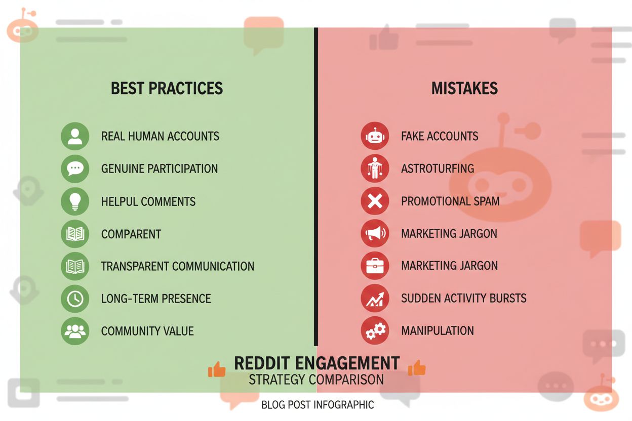 Reddit engagement best practices vs mistakes comparison
