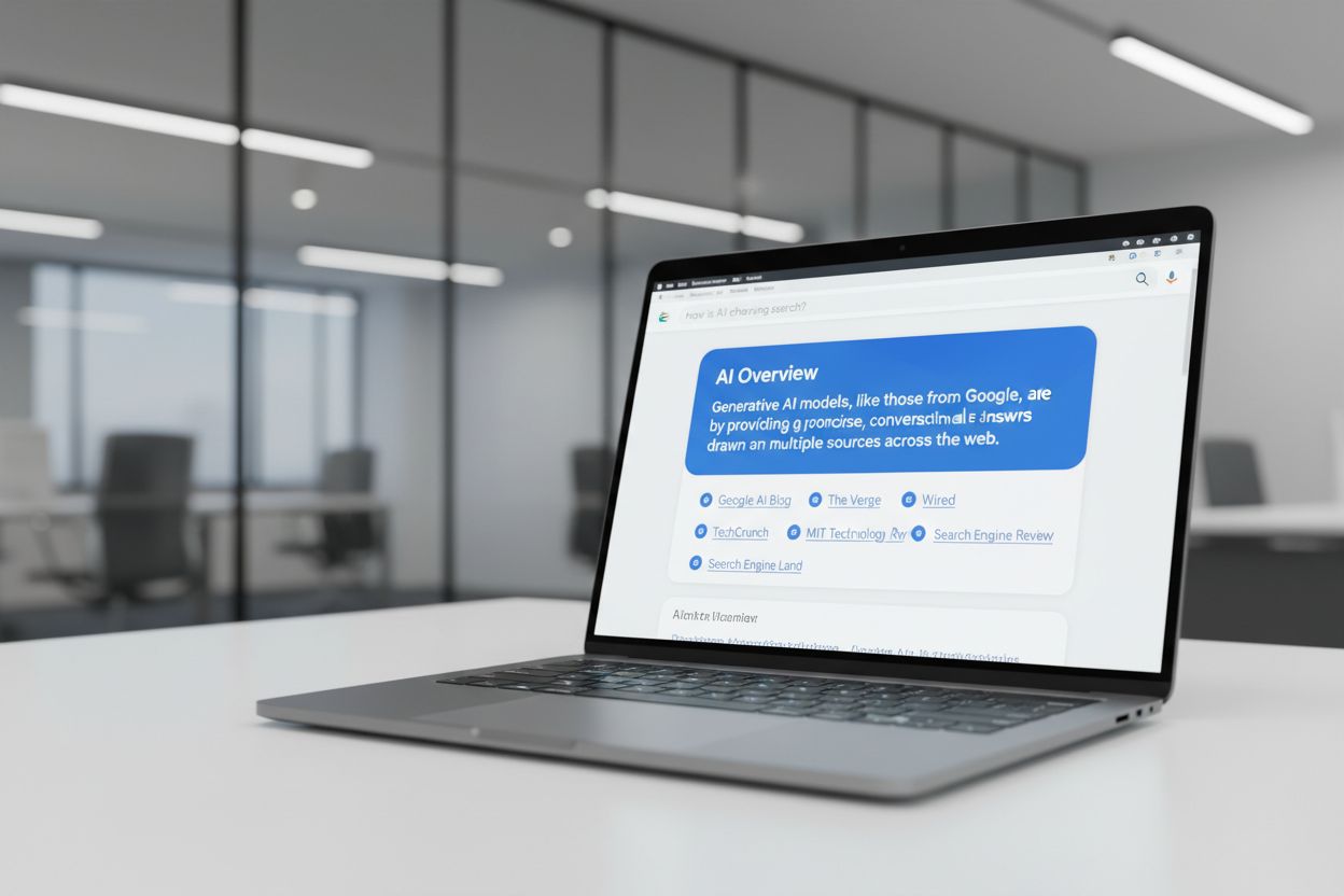 Google AI Overview search result showing AI-generated answer with source citations