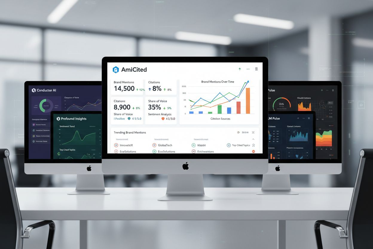 AI visibility platforms dashboard comparison showing metrics and analytics