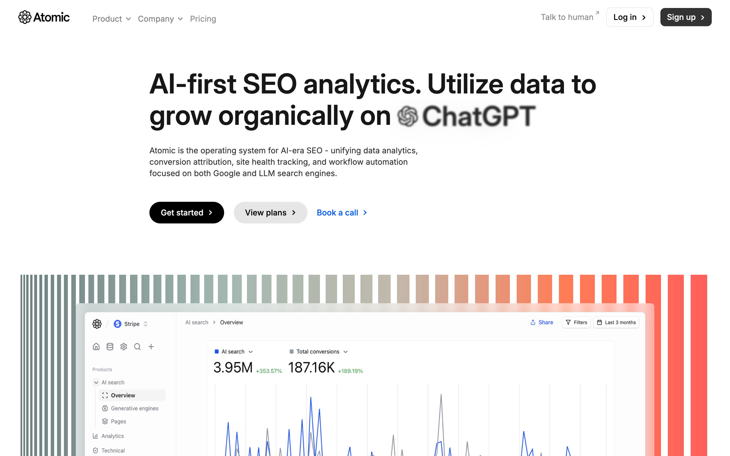 Atomic AGI AI-first SEO analytics platform for ChatGPT and LLM visibility tracking