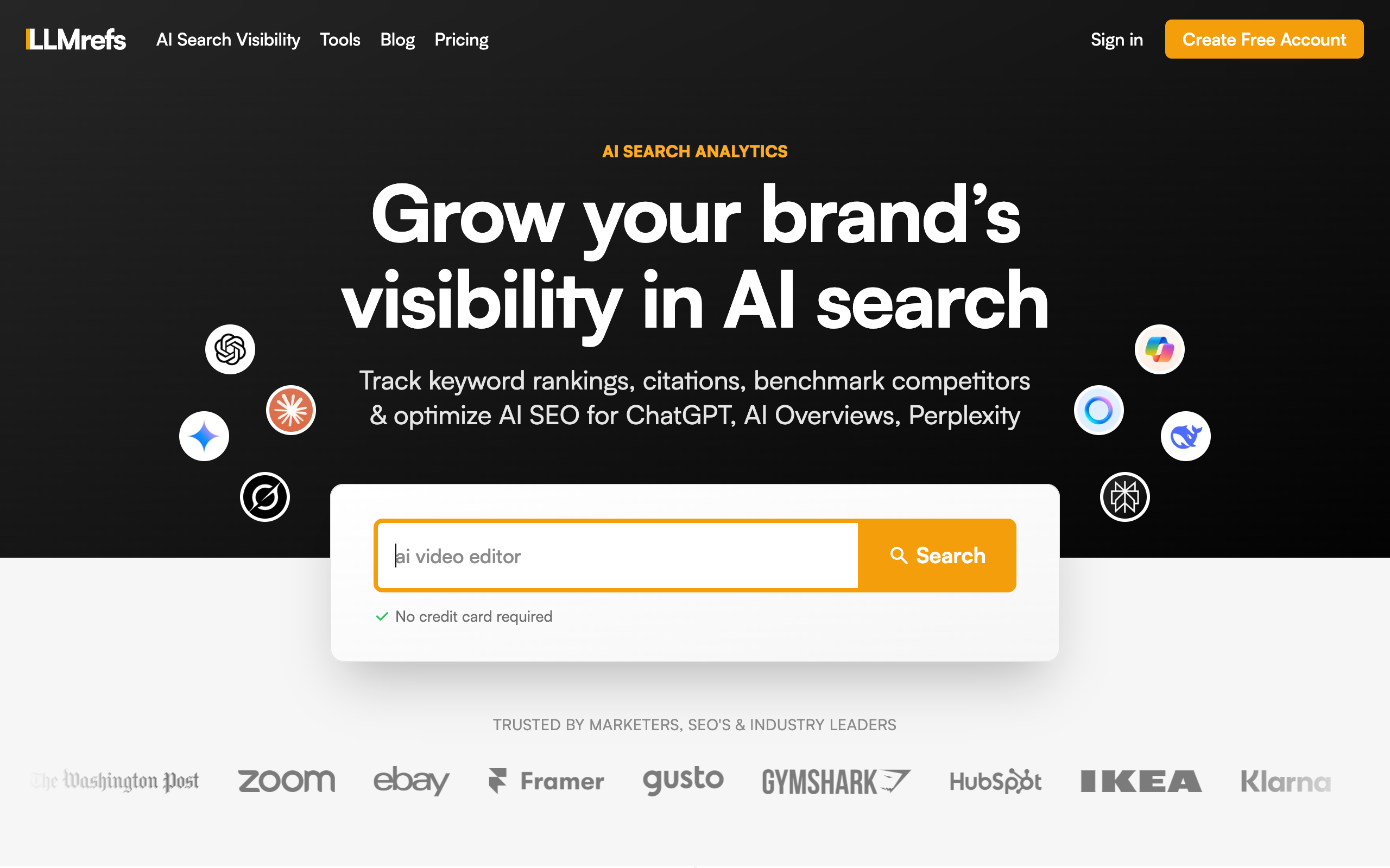 LLMrefs generative AI search analytics platform for brand visibility in AI search