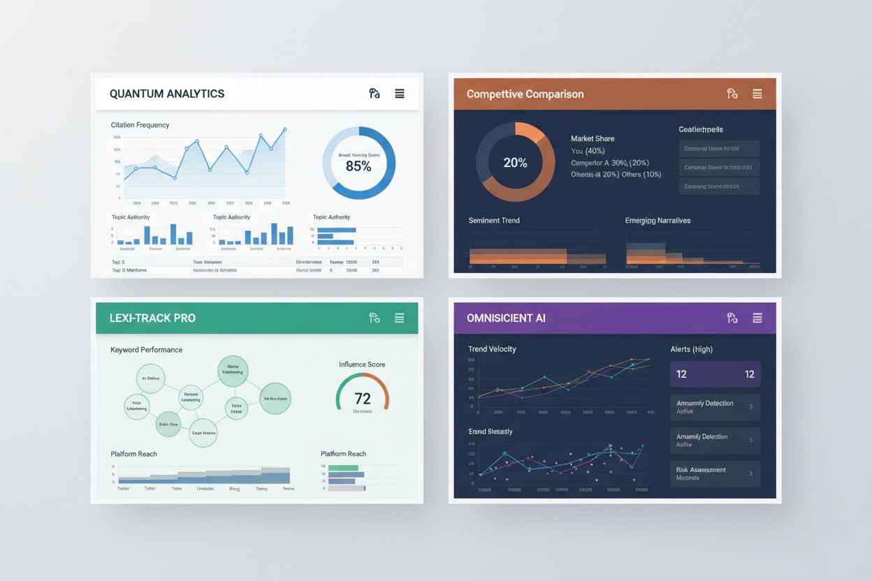 Comparison of multiple AI visibility dashboard tools and platforms