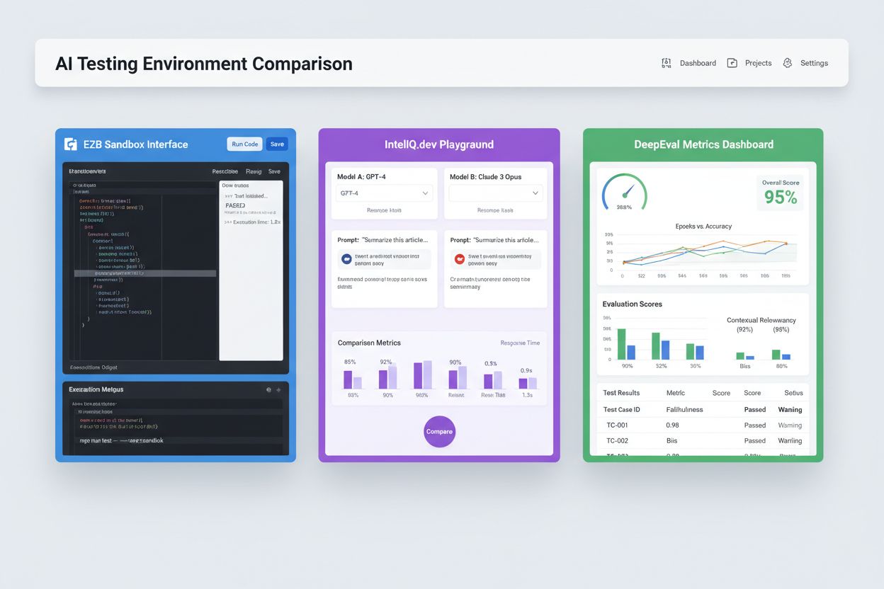AI testing tools comparison dashboard