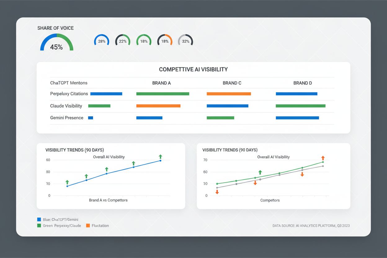 Business metrics dashboard showing AI gap impact on revenue and market share