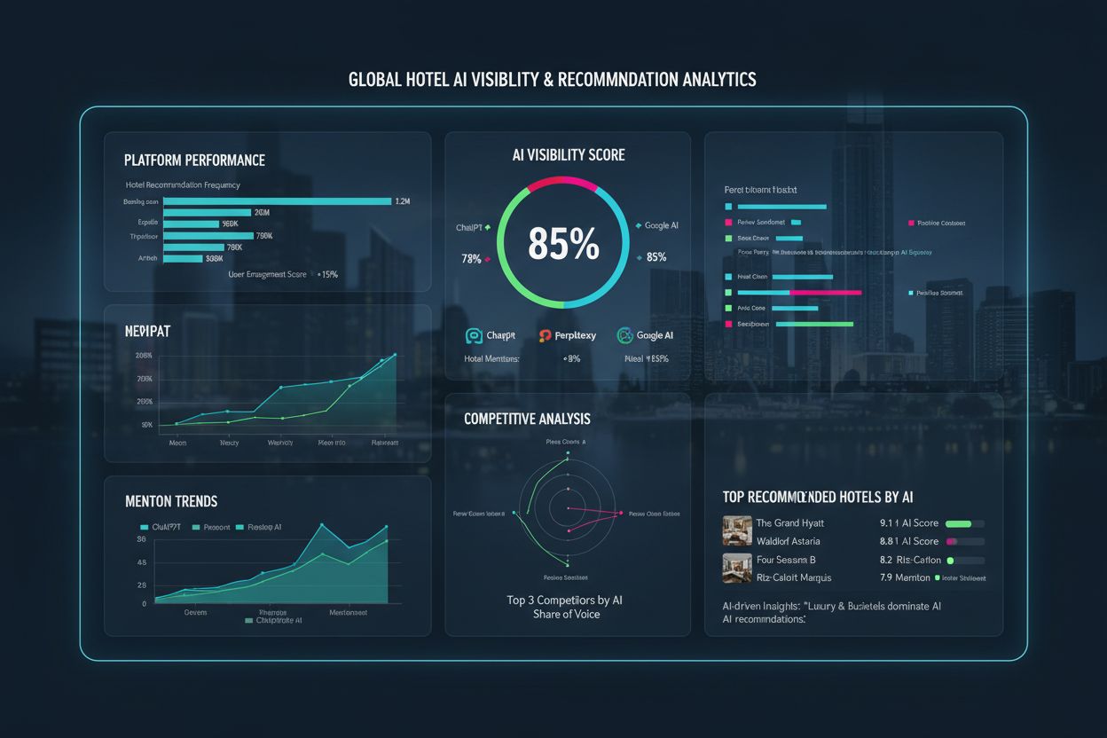 AI visibility monitoring dashboard for hospitality properties