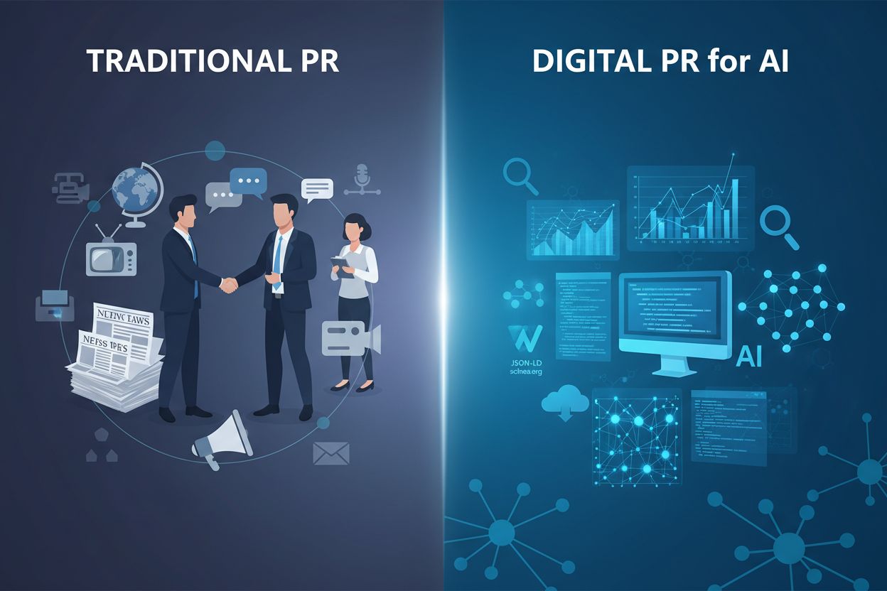 Comparison between traditional PR and Digital PR for AI approaches