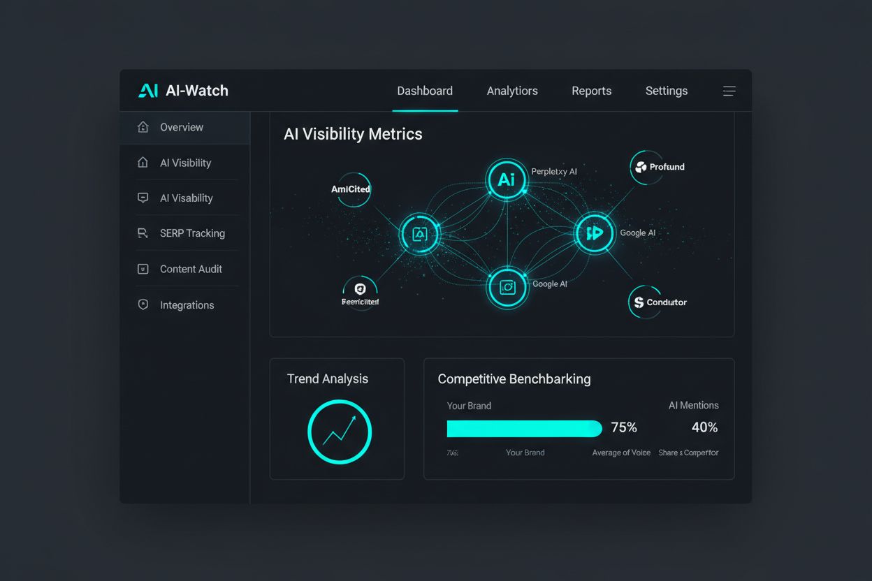 AI monitoring tools interface showing competitive intelligence dashboard