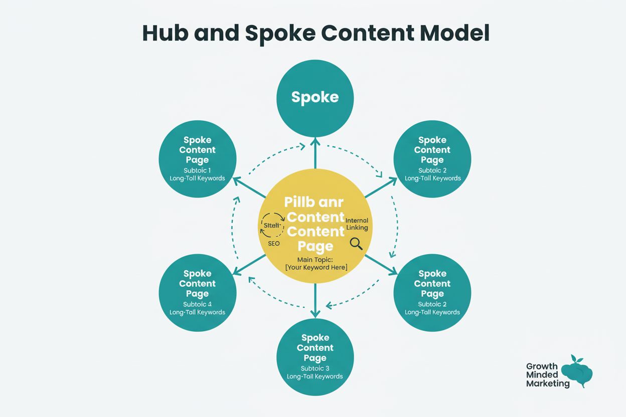 Modèle Hub and Spoke : Architecture de contenu avec pages centrales et pages de soutien