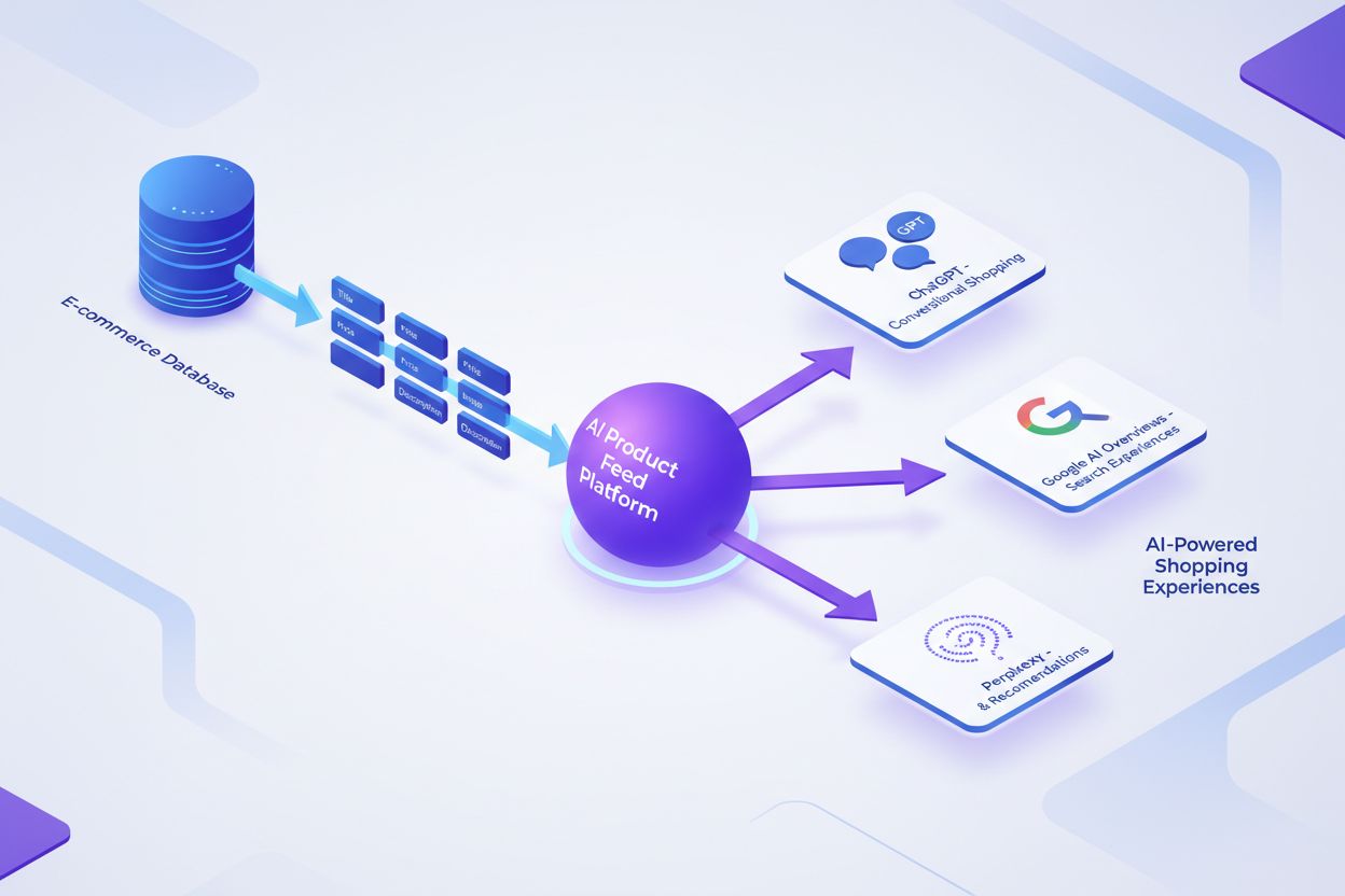 Product feed data flowing into AI systems