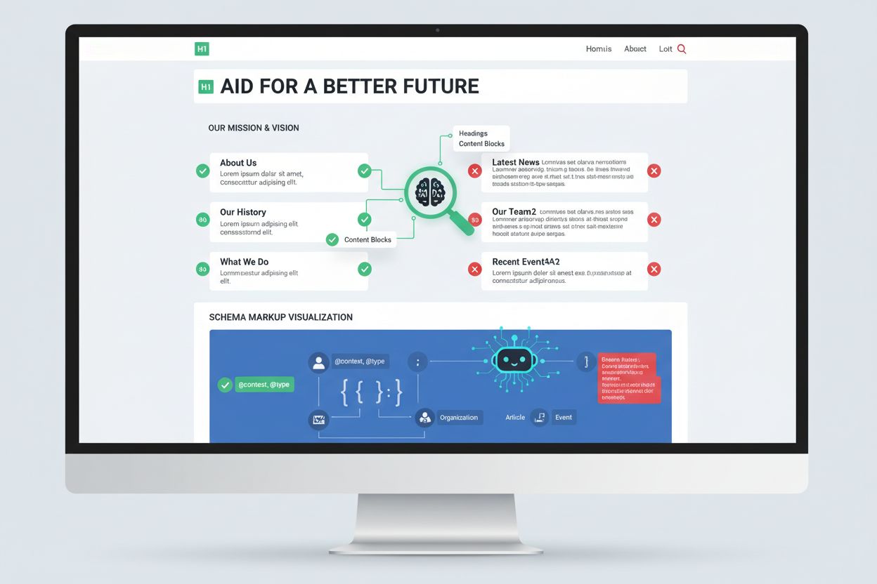Content hierarchy and structure visualization for AI readability