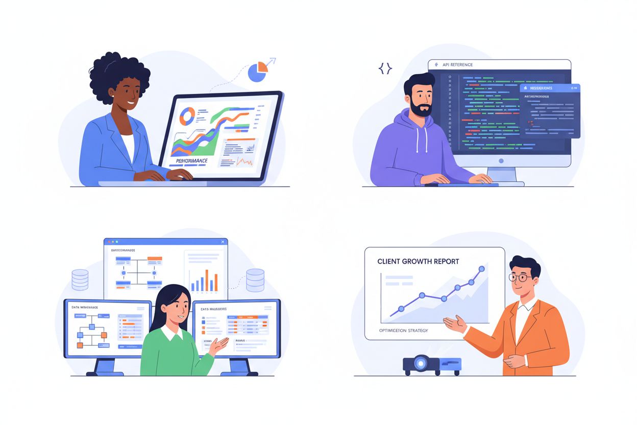 Real-world use cases showing marketers, developers, data analysts, and agency owners using AI Visibility APIs