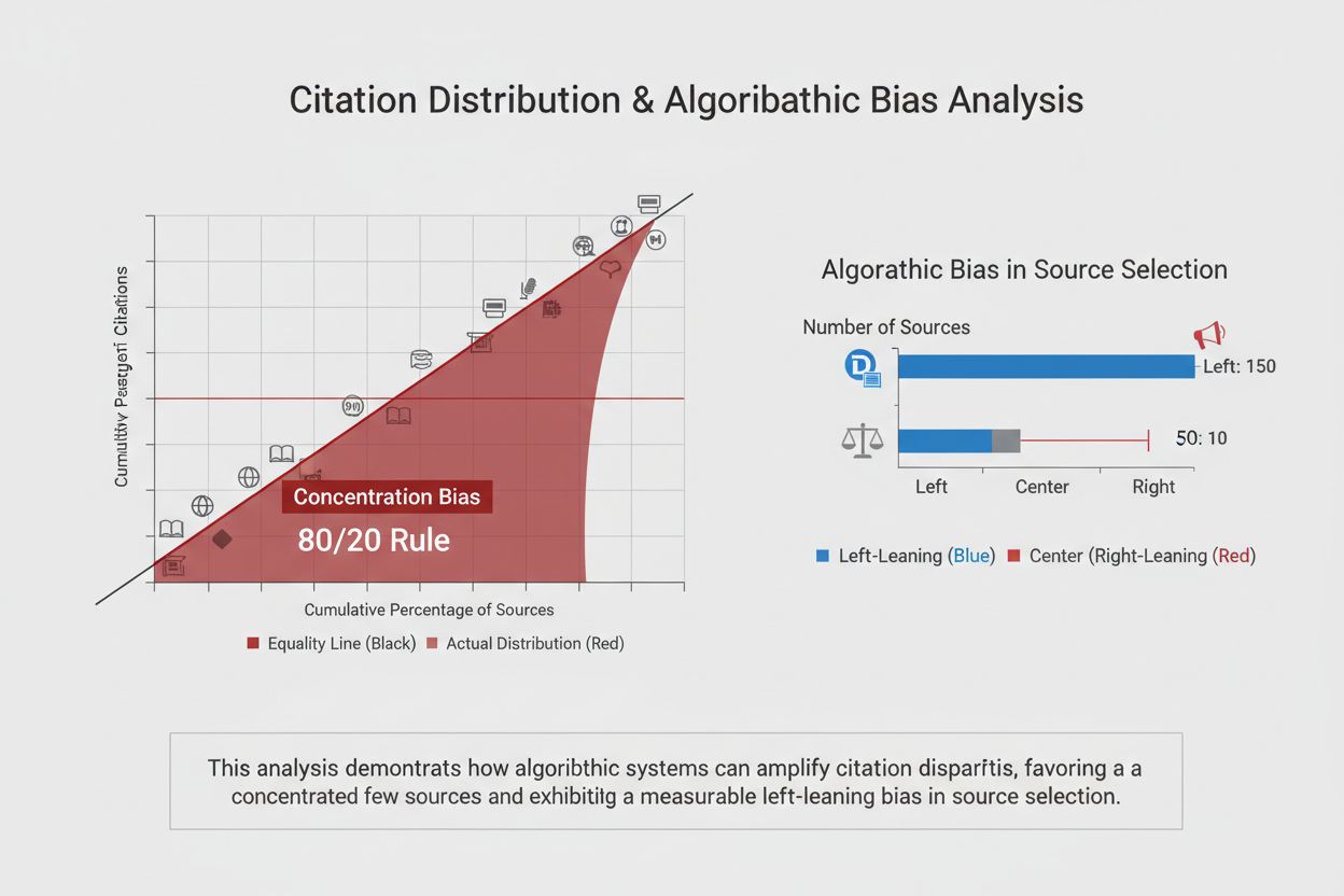 Citation distribution patterns showing concentration bias and political spectrum bias visualization