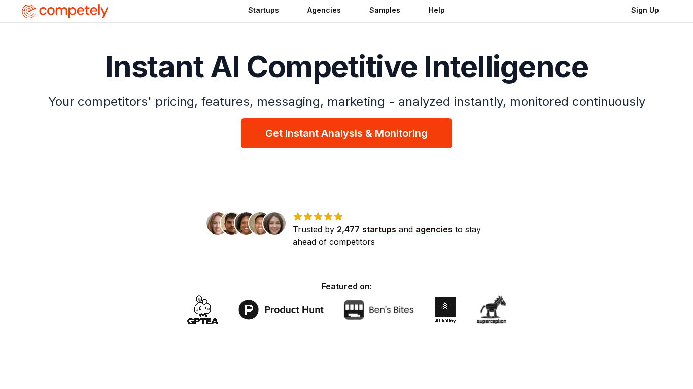 Competely AI competitive analysis platform