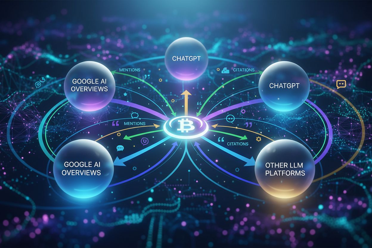 AI search visibility ecosystem showing interconnected platforms and brand visibility across multiple AI systems